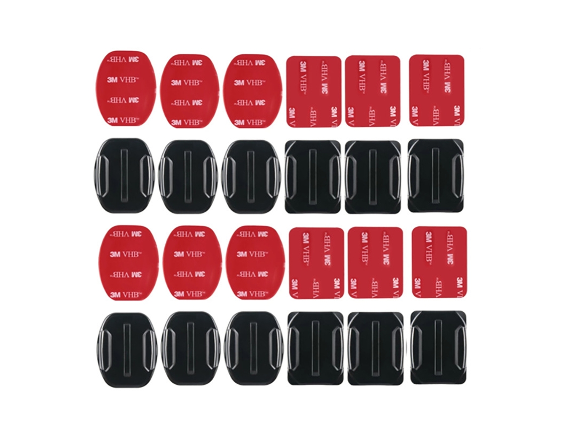 Kit De Montagem Adesiva Para Capacete Plano E Curvo Para Go Pro E Outras Câmeras De Ação Eifson (pacote Com 24)