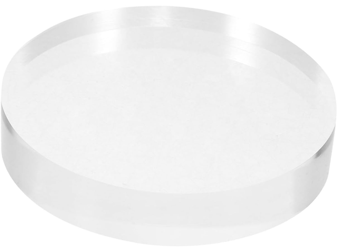 Cabilock Base Redonda Transparente Em Acrílico 10x2 Cm Suporte Para Cosméticos E Expositor De Joias Artesanais
