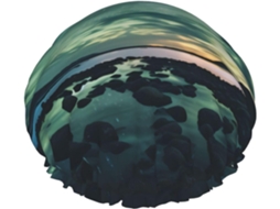 Touca De Banho Feminina Mar Sob Aurora Boreal, Impermeável, Reutilizável, Com Cordão Elástico Lavável, Adequada Para