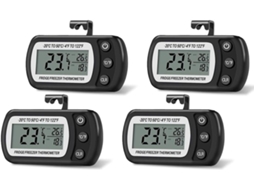 Lurelia Termómetro Digital, 4 Peças, Para Frigorífico E Congelador, Visor Lcd, Suporte Prático