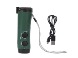 Lanterna De Plástico Com Manivela, Rádio E Lanterna Led Para Emergências, Verde. Brilvibera