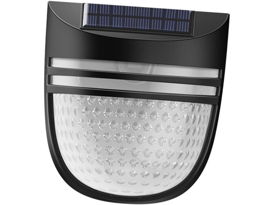 Luminária De Parede Solar Externa De Plástico Preto Para Jardim.