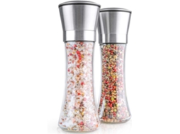 Conjunto De Moedor De Sal E Pimenta Em Aço Inoxidável Keep Fresh, Vidro De Qualidade Premium E Aço Inoxidável Escovado Para Um Des Aquaforge