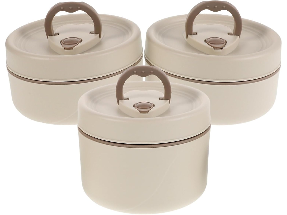Conjunto De 3 Peças Lancheira Térmica Bento Empilhável Kisangel Em Aço Inoxidável Com Bolsa, Ideal Para Levar O Almoço