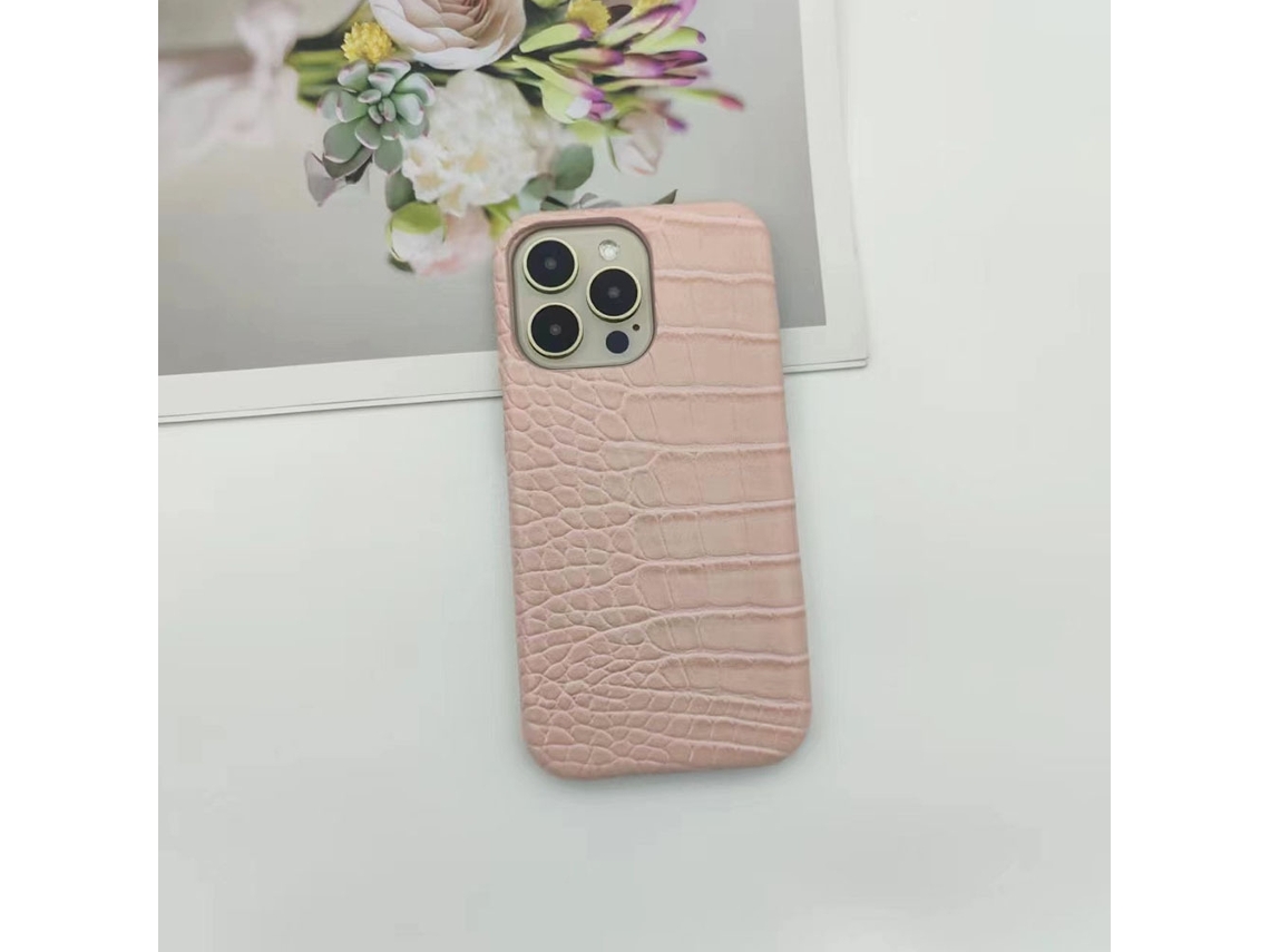 Capa Para Iphone 17 Pro Com Estampa De Crocodilo Rosa.