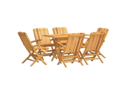 Maison Exclusive - Conjunto De Jantar Para Jardim 7 Pcs Madeira De Teca Maciça