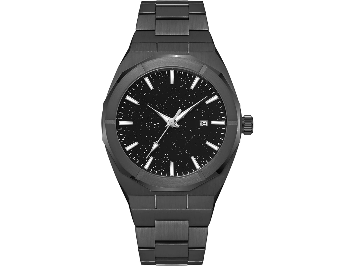 Lurelia Relógio Masculino, Movimento De Quartzo, Analógico, Aço Inoxidável, Resistente À Água, Dourado