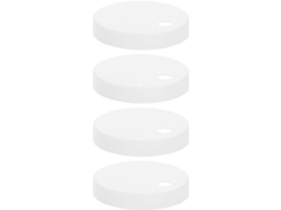 Stahad Conjunto De 4-tampas Fuso Plástico Branco Base Vaso Sanitário Com Proteção Decorativa
