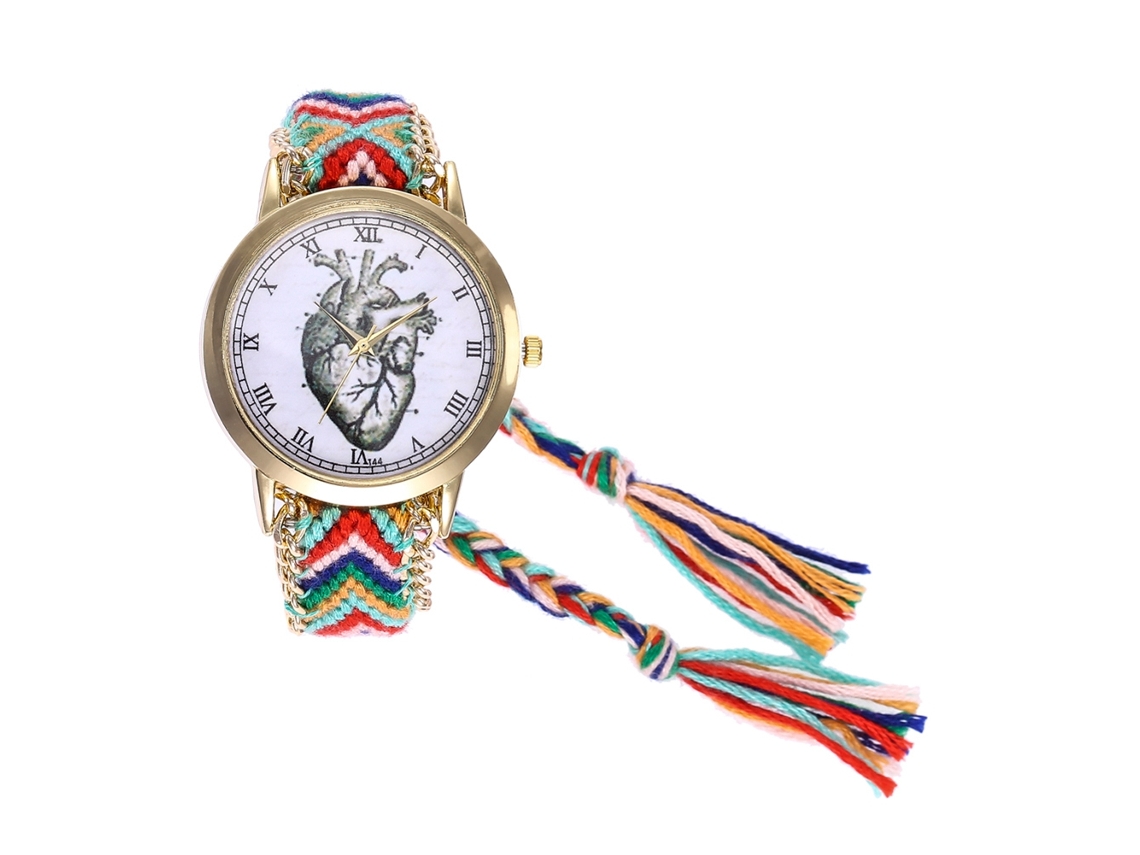Relógio Pulseira Feminino de Lã Simples Romanos Quartzo (verde)