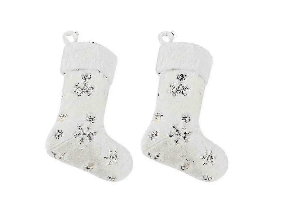 Meias De Natal De Pelúcia Com Flocos De Neve, Meias De Presente De Natal, Meias Infantis. Hengjian