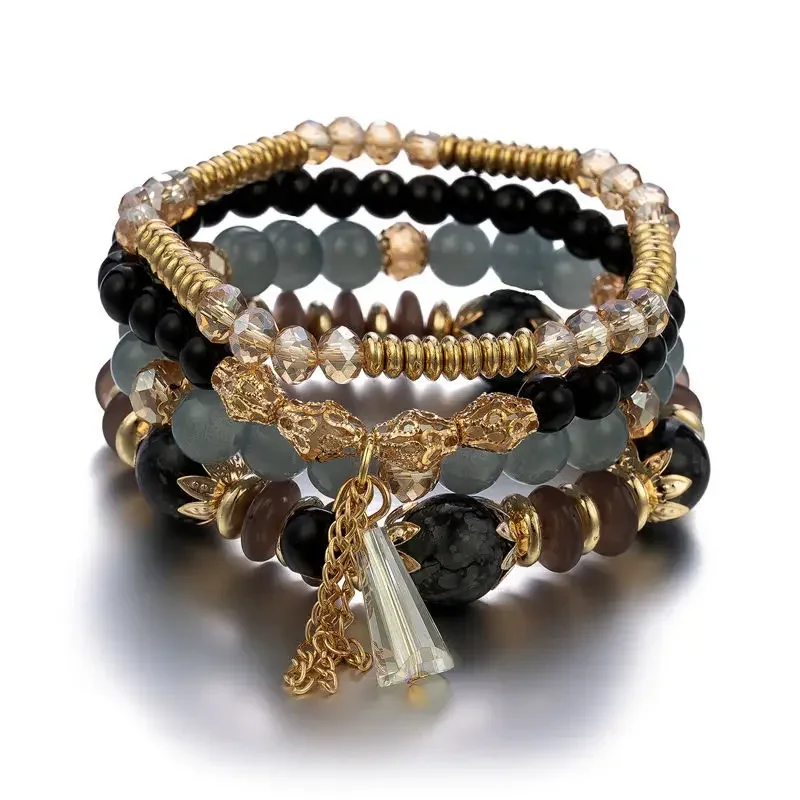 Conjunto De Pulseiras De Contas Empilháveis Estilo Simi