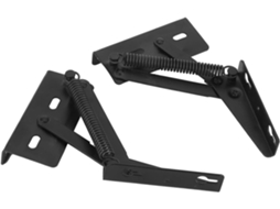 Dobradiça Triangular De Ferro Com Mola Bipartida Preta Kimiss, Ideal Para Camas E Sofás Dobráveis Possui Mola Resistente