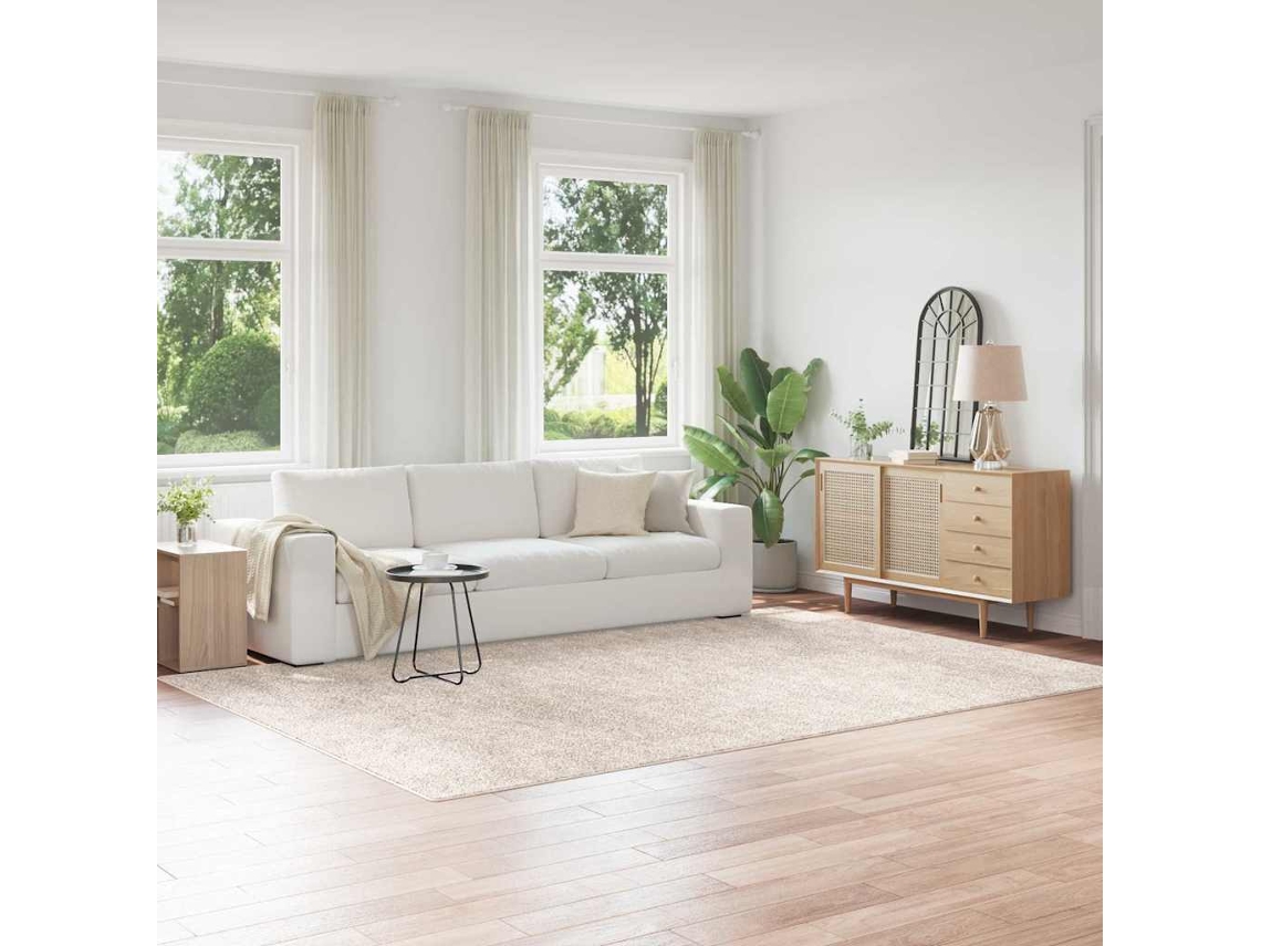 Vidaxl Tapete Shaggy Antiderrapante Creme 240 X 340 Cm Pp