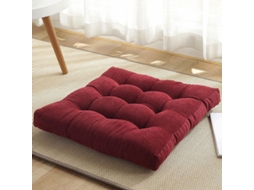Rebe almohada de Suelo Cuadrada de Terciopelo para Meditación Yoga, 50x50 Cm, Color Vino Tinto, Cómoda Y Decorativa
