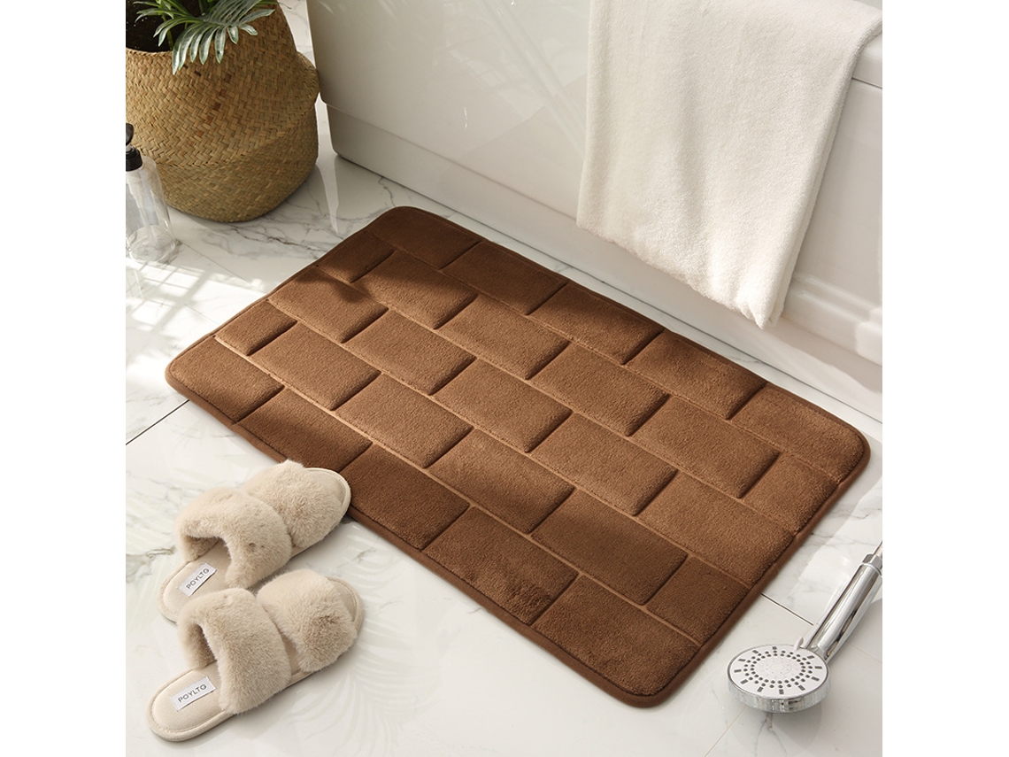 Tapetes de Banho Antiderrapantes Absorventes de Secagem Rápida para Decoração de Banheiro Café EVELTEK 40x60CM