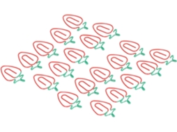 Clips De Papel Metálicos Com Design Morango, Pacote 100 Unidades E