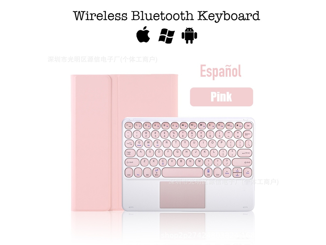 Capa Para Tablet Lurelia, Compatível Com Samsung S8 De 11" (x700/x706, Rosa, Teclado Bluetooth