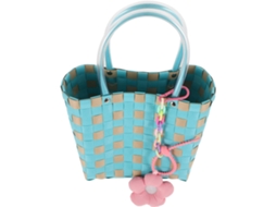 Cesta de Compras Trançada com Alça, Plástico, Fruteira Feita À Mão, Bolsa Versátil, Piquenique CHABERLU