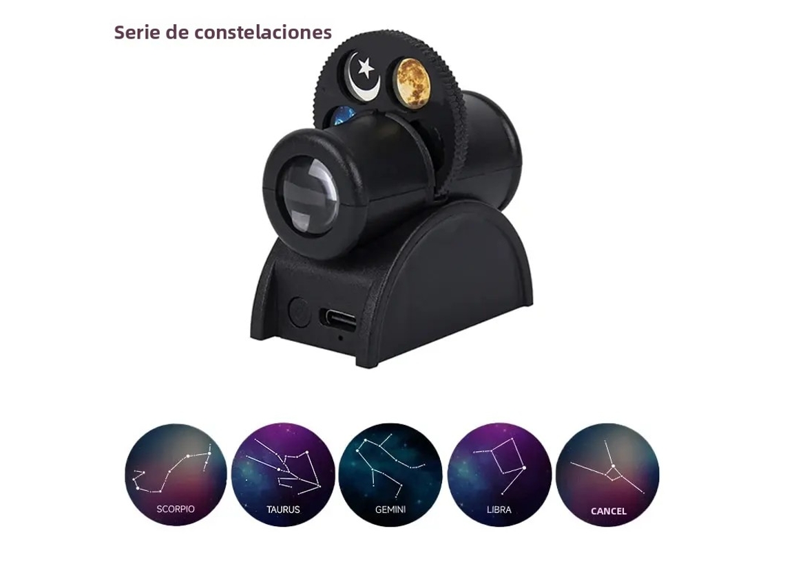 Projetor de Lua Usb com Luz Noturna e Lâmpada Led Substituível para Projetor de Planetas MDUG (série Constellation)