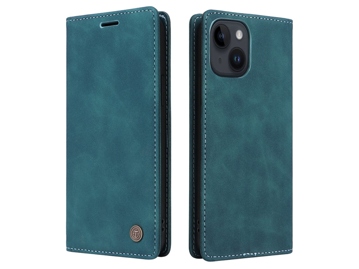 Capa Para Iphone 15 Plus Pele Sintética Verde