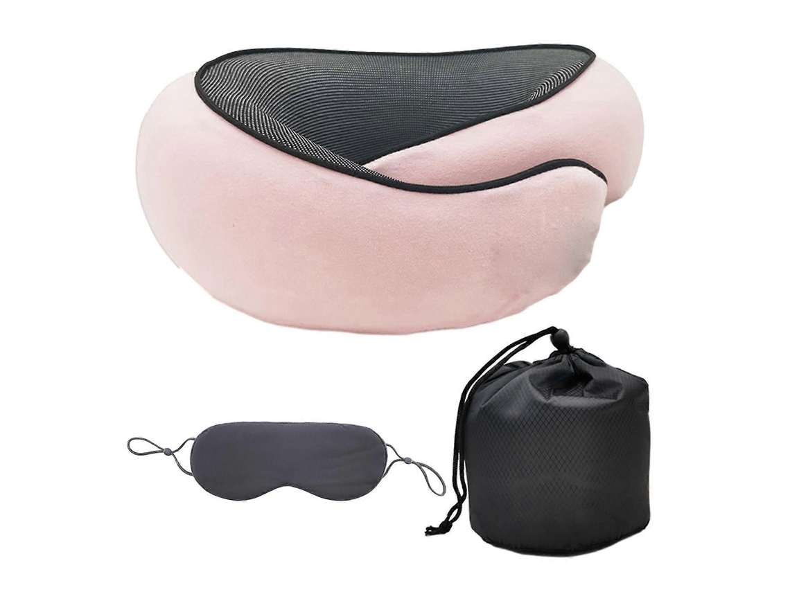 Travesseiro Macio e Enrolável em Formato de U com Máscara para os Olhos, Respirável e Confortável, Ideal para Cochilos e Sono. TAISHENGDA