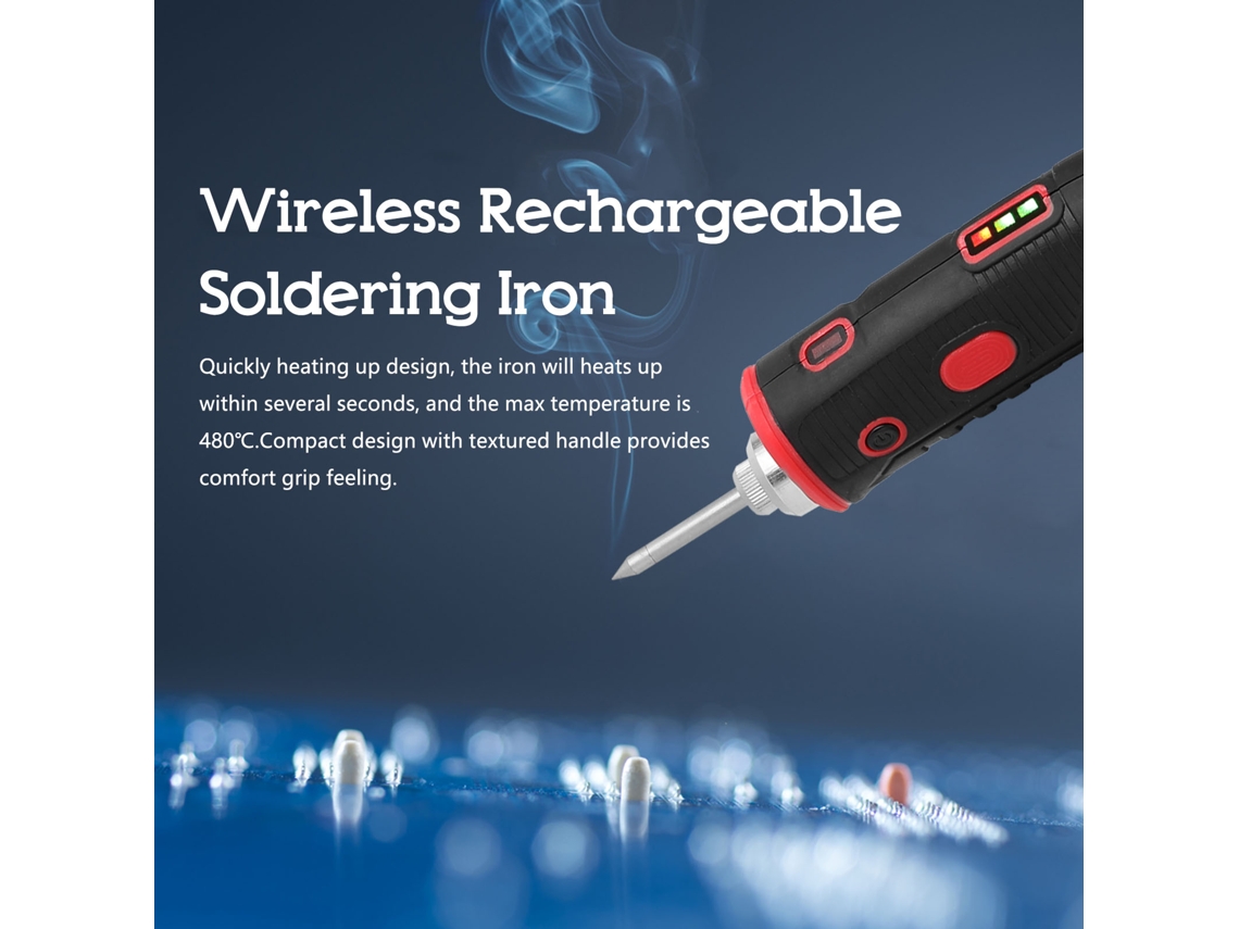 Laxiscreed Ferro De Soldar Recarregável Sem Fios Com Luz Led Forte E Carregamento Wireless
