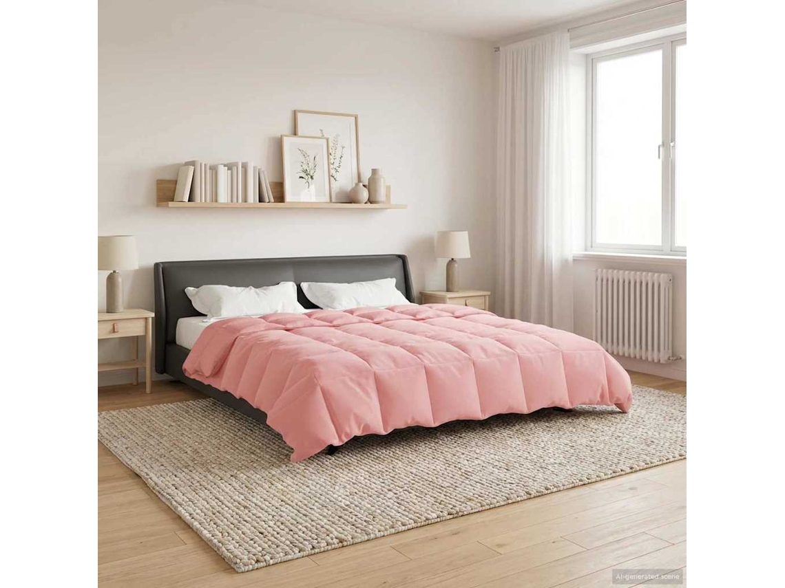 Vidaxl Edredom De Inverno Colchonete Rosa 220 X 240 Cm Microfibra