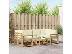 Vidaxl Conjunto De Sofás Para Exterior 7 Unid. Branco E Creme