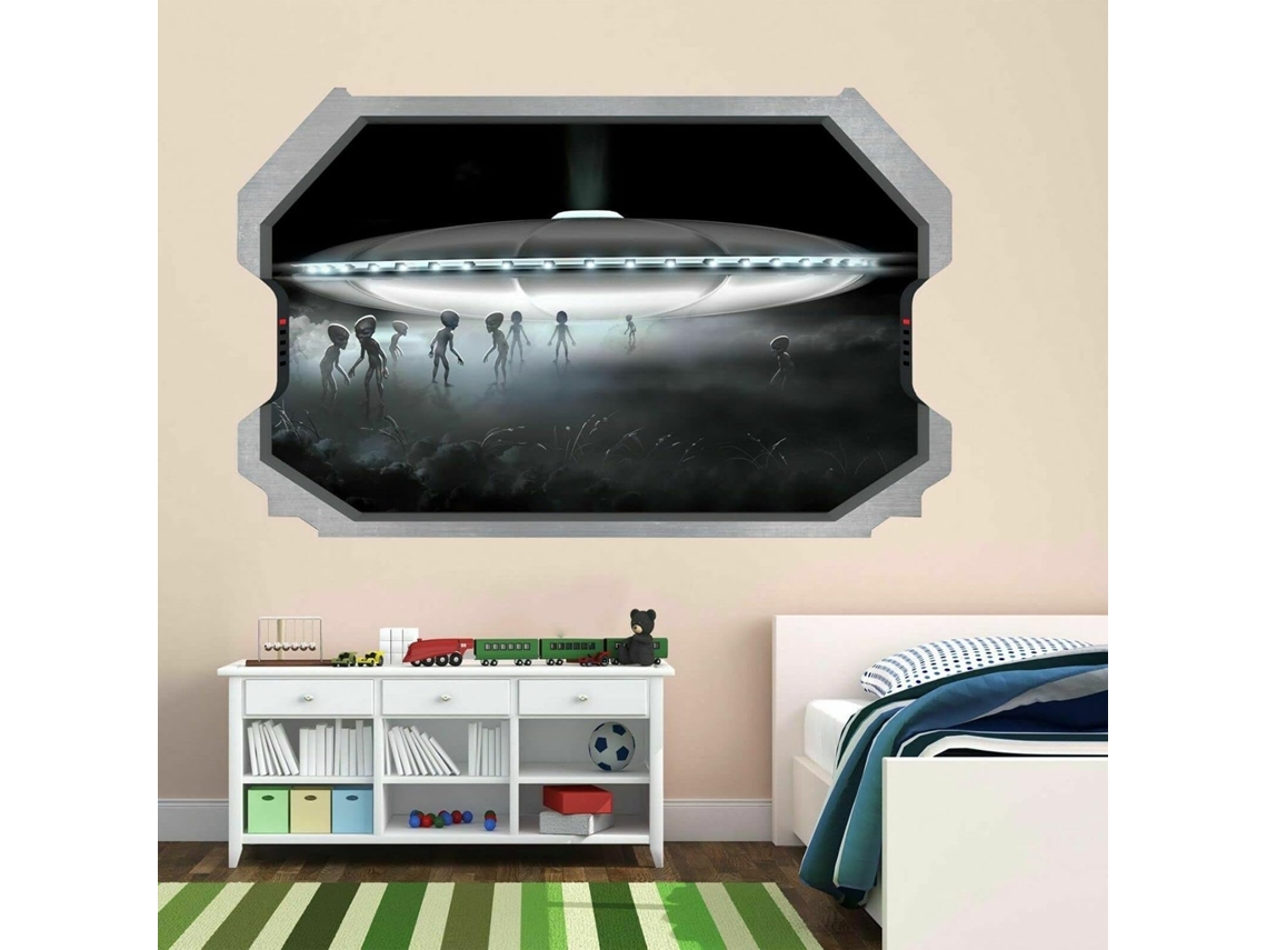 Adesivos De Parede Com Tema De Naves Espaciais Alienígenas E Ovnis Para Decoração De Quarto Infantil, Escritório E Casa.