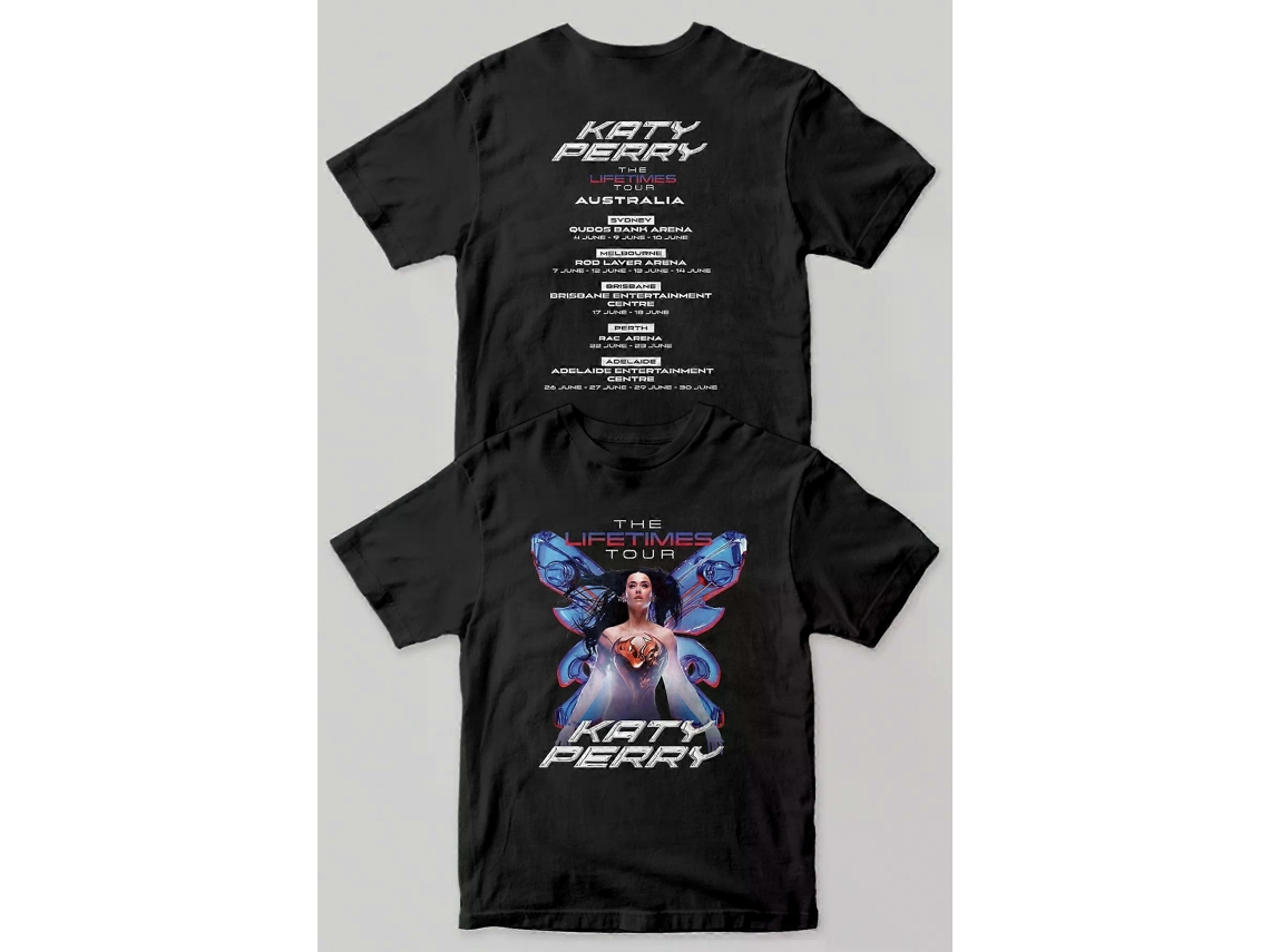 Camiseta Katy Perry The Lifetimes Tour | Preta Unissex Mais Vendida Tamanho: G