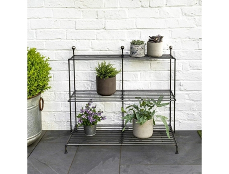 Suporte Grande Para Vasos De Metal Para Plantas Totalmente Montado Em Aço De 3 Camadas Jardim De Negociação