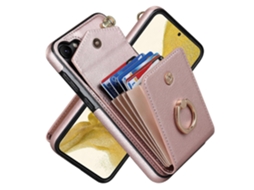 Capa Para Celular Com Suporte De Anel E Compartimento Para Cartão Rfid Para Samsung Galaxy S23+ 5g