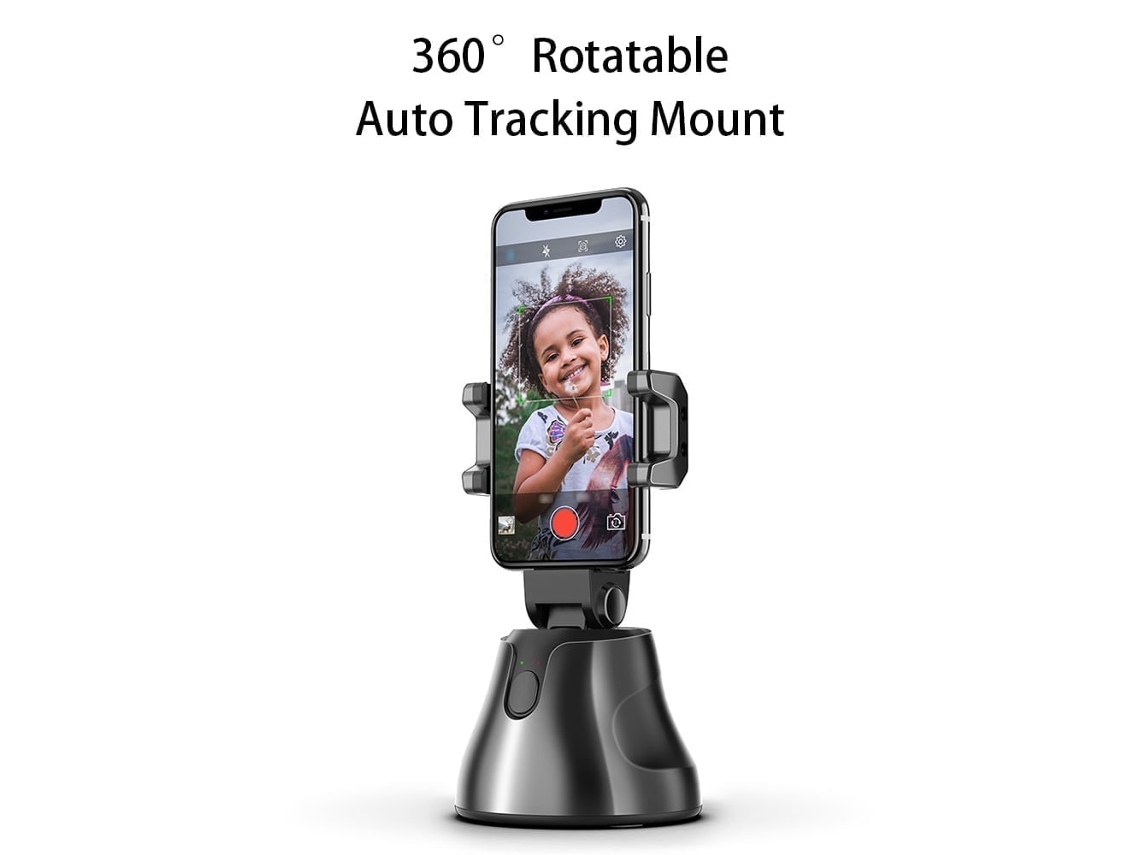 2026 soporte de Rastreamento Automático 360° para Telefone, Pulseira Selfie com Rastreamento Facial Inteligente
