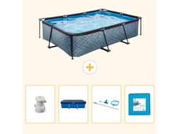 Exit-toys Piscina Exit Retangular - Efeito Pedra - 300x200x65 Cm - 5-peças S191
