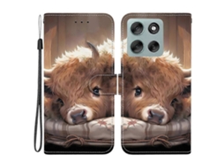 Capa De Couro Tkdaddy Para Motorola Moto G56 5g Com Suporte, Carteira, Estampa, Capa De Celular Com Alça De Pulso E Estampa De Panturrilha