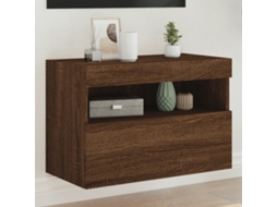 Vidaxl Móvel Parede P/ Tv C/ Luzes Led 60x30x40 Cm Carvalho Castanho