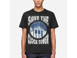Rockinstone Back To The Future Movie Save Clocktower Heather Black Adult T-shirt Size:m