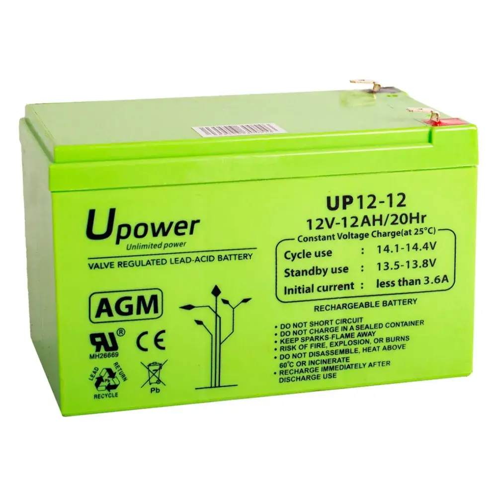 Bateria AGM UPOWER 12-12 de 12 Ah