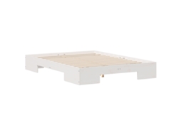 Conjunto 1 Estrutura De Cama Vidaxl Branco Madeira De Pinho Maciça (120 X 190 Cm)