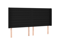 Headboard, Headboards Vidaxl Preto Tecido (163 X 16 X 118/128 Cm)