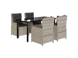Garden Dining Set, Garden Dining Sets Vidaxl Cinzeto Rattan / Vime (160 X 80 X 74 Cm)