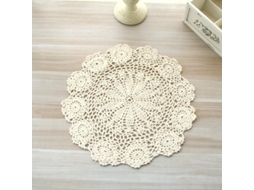 Nova Toalha De Mesa De Algodão Com Tampa De Copo Para Decoração De Cozinha, Chá De Café De Casamento, Toalha De Mesa De Renda Feita À Mão Bege