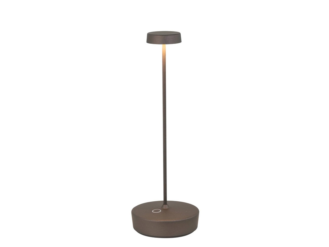 Troque O Candeeiro De Mesa Led De Titânio Mate, Recarregável E Regulável Com Bateria Que Dura Até 12 Horas Zafferano