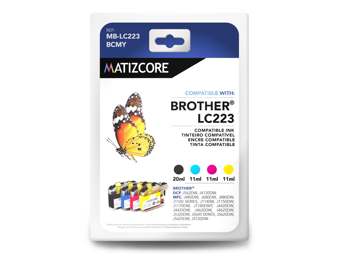 Pack 4 Tinteiros MATIZCORE Brother LC223 Cores (LC223CMYK)