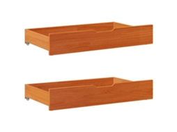 Under-bed Drawer, Under-bed Drawers Vidaxl Marrom Madeira De Pinho (95 X 55 X 16 Cm)