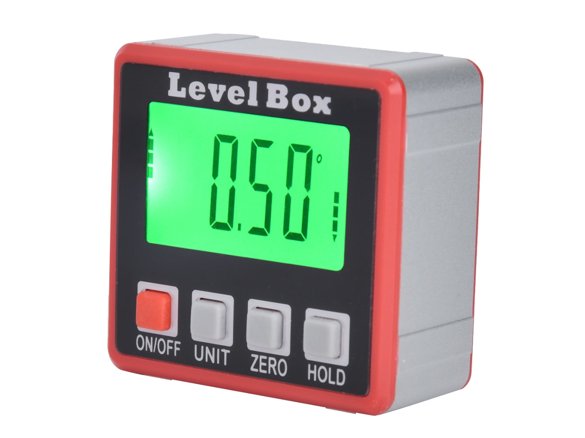 Laxiscreed Protractor Digital Compacto Com Tela Lcd Para Ângulos E Base Magnética Segura