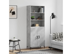 Vidaxl Armário Alto 69,5x34x180 Cm Derivados De Madeira Cinza Cimento