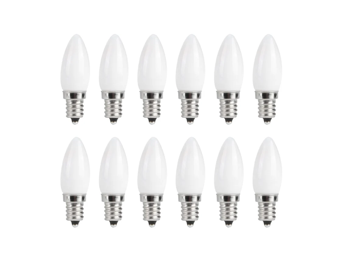 10pcs lâmpada LED E12 1.5W branco quente para lustre teto iluminação residencial 110V | S/MARCA