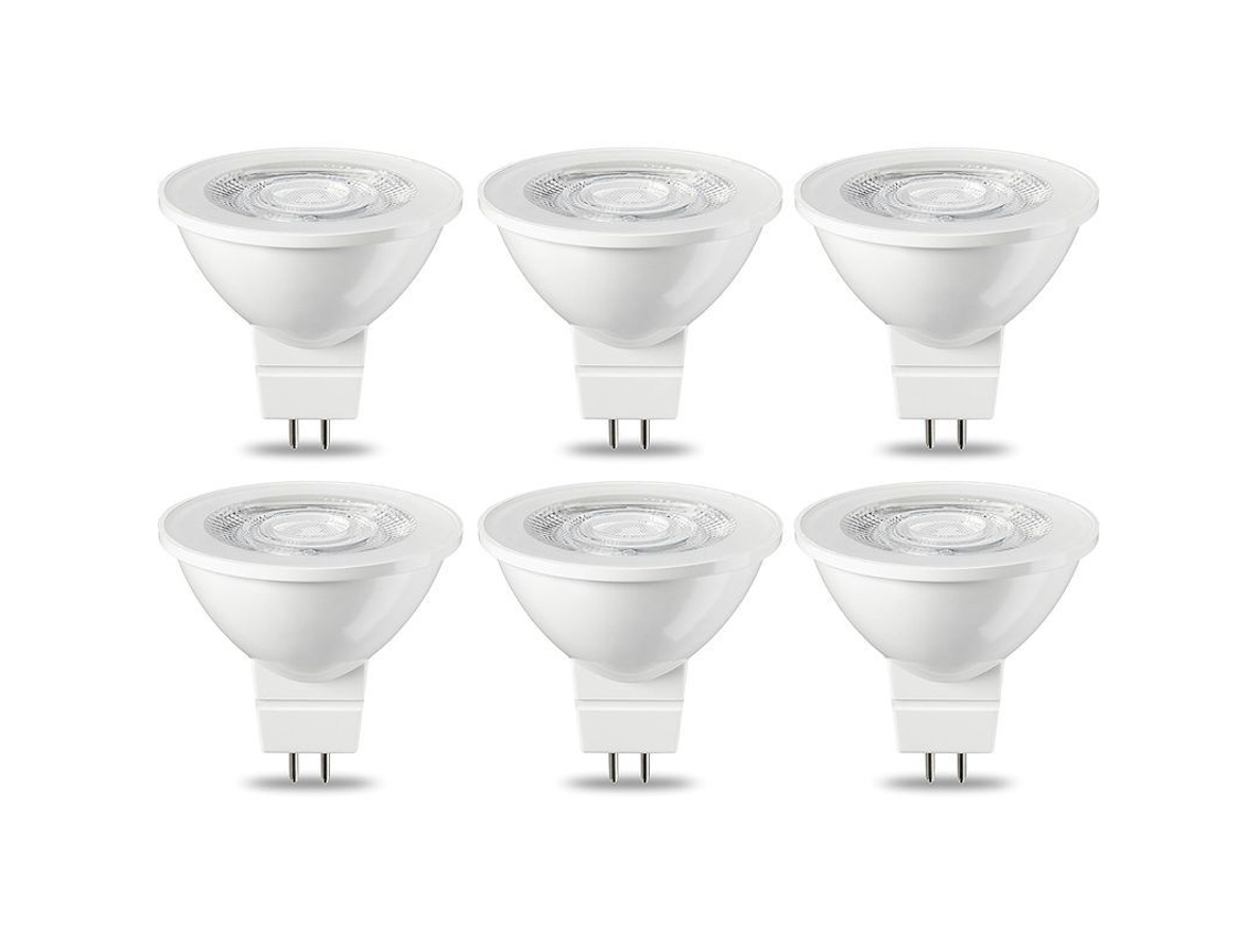 6 Lâmpadas LED Gu5.3 Mr16 5w Branco Quente Classe G S/MARCA