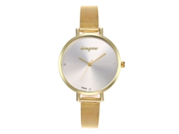 Relógio de Pulso Feminino Fashionable Simples Quartzo com Pulseira de Malha de Aço Dourado